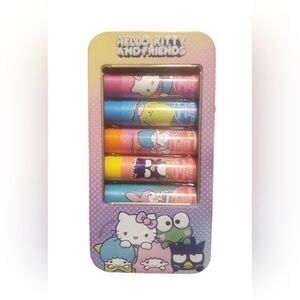 5 Pack Sanrio Hello Kitty and Friends Flavored Lip Balm & Tin Set